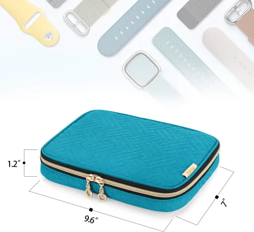 Miniatura 5 de Teamoy Estuche de almacenamiento para relojes - Con capacidad para 12 correas, bolsa organizadora de viaje compatible con todas las series de Verde
