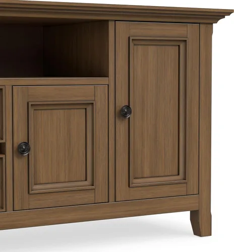 Miniatura 10 de SIMPLIHOME Amherst - Soporte de TV de transición de madera maciza de 72 pulgadas de ancho, estilo rústico marrón envejecido, para televisores