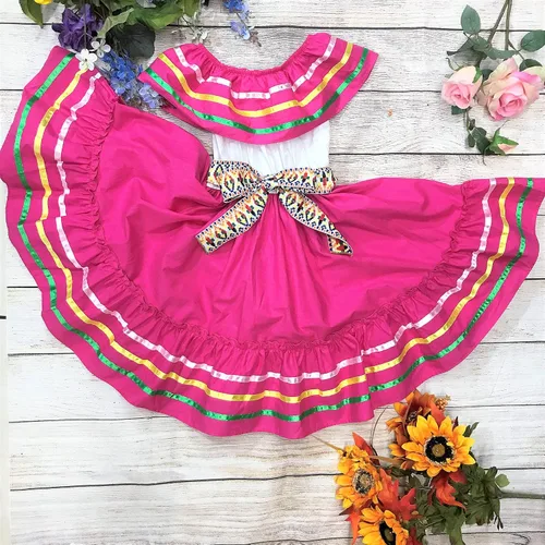 Miniatura 2 de Vestido tradicional mexicano para niña, Navidad, Cinco de Mayo, fiesta cultural talla 4-14
