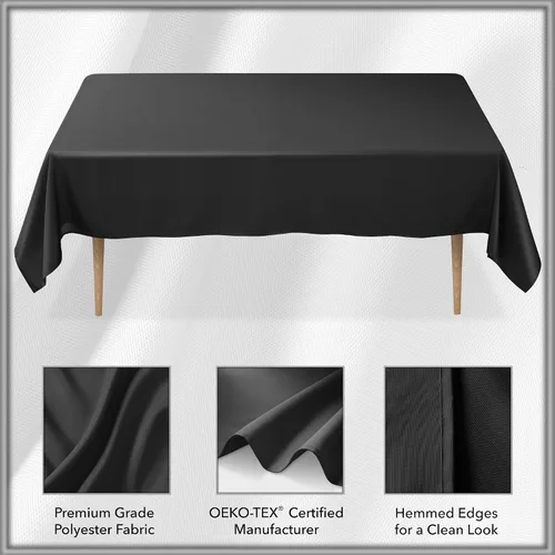 Miniatura 5 de Lann's Linens Paquete de 20 manteles rectangulares de 60 x 102 pulgadas, mantel de tela de poliéster lavable para mesas de comedor, restaurantes