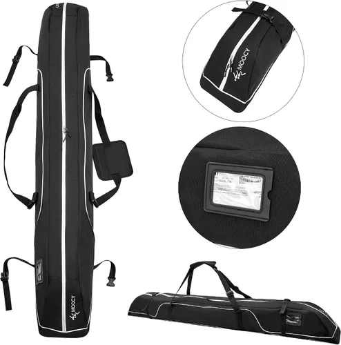 Miniatura 5 de Bolsa de esquí, bolsas de esquí individuales para viajes aéreos, bolsa de esquí con ranura separada para poste, bolsa de viaje de esquí