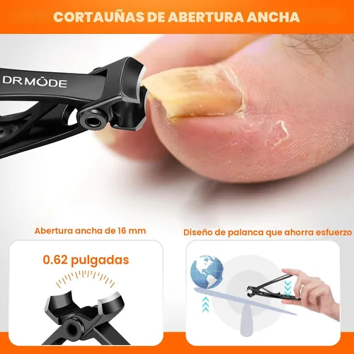 Miniatura 3 de DRMODE Cortaúñas para uñas gruesas de los pies, cortaúñas de mango largo para uñas gruesas para personas mayores con apertura amplia, cortaúñas
