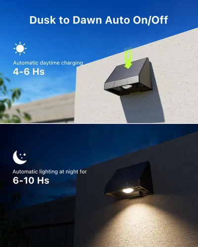 Miniatura 6 de Paquete de 16 luces solares para valla de montaje en pared para exteriores, decorativas, impermeables, para terraza, escaleras exteriores, jaula