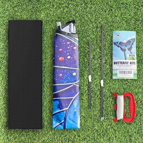 Miniatura 4 de Cometa de mariposa grande para adultos y niños de 4 a 8 años y 8 a 12 años, fácil de volar, cometa de una sola línea de 55 x 28 pulgadas