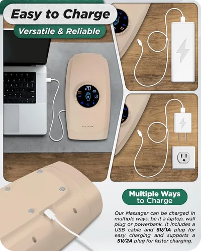 Miniatura 5 de Lunix LX7 Masajeador de manos eléctrico con pantalla táctil con compresión y calor, terapia de puntos de presión para artritis, alivio del dolor