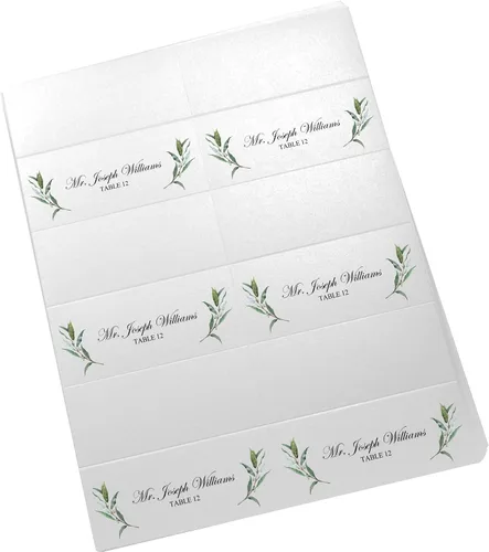 Miniatura 4 de Laurel - Juego de 60 tarjetas de lugar imprimibles de corona y vegetación, (10 hojas), impresoras láser y de inyección de tinta, bodas, fiestas