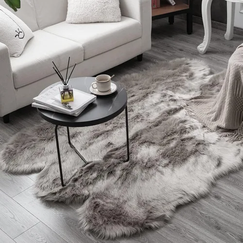 Miniatura 26 de Carvapet Funda de Silla de Piel de Oveja Sintética Suave de Lujo Cojín de Asiento Alfombras de Área de Piel Sintética Suave para Dormitorio, 2 pies