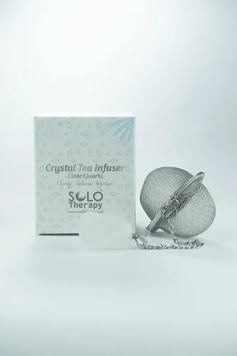 Miniatura 7 de Infusor de té de cristal, cristal de amatista, colador de té de malla de acero inoxidable, filtro de té de bola de cristal de amatista con gancho