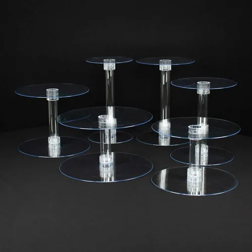 Miniatura 8 de Efavormart - Soporte para decoración de postres de 6 niveles de cristal acrílico resistente para decoración de postres para fiesta de cumpleaños