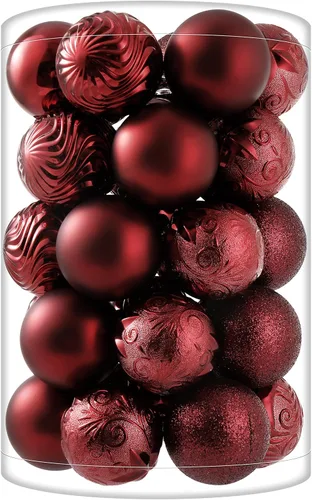 Miniatura 53 de 34 piezas Adornos de bola de Navidad azul bebé irrompibles de plástico para árbol de Navidad, decoraciones para fiesta de Navidad, oficina en casa