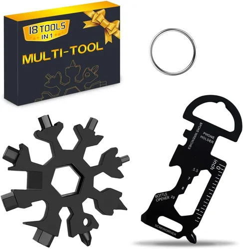 Miniatura 7 de Regalos de Navidad multiherramienta 18 en 1 con copos de nieve para hombres, paquete de 2 herramientas múltiples para papá de parte de hija hijo