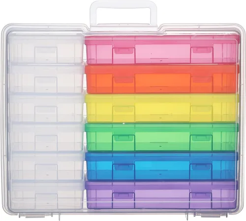 Miniatura 15 de Caja de almacenamiento de plástico para artes y manualidades, cajas de almacenamiento y organizadores con organizadores de caja de almacenamiento