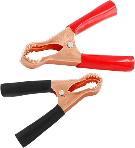 Miniatura 2 de 10 Piezas Pinzas de Cocodrilo Aisladas de 50A, Abrazaderas Eléctricas de Cocodrilo para Trabajo Pesado, Cable de Repuesto de Batería, Clips