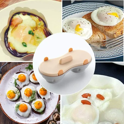 Miniatura 2 de Huevo escalfador para microondas, vapor de huevo con taza medidora, lavavajillas, máquina de huevos escalfados, utensilios de cocina
