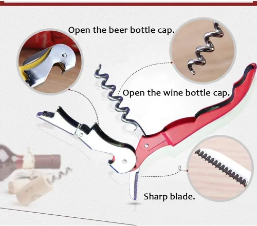 Miniatura 3 de RECUTMS 12 paquetes de sacacorchos de acero inoxidable plegable cerveza o abrebotellas cortador de papel de aluminio dentado, perfecto para bares