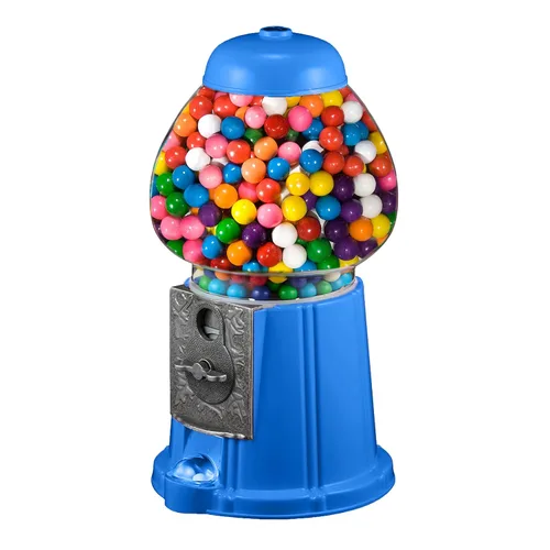 Máquina de chicles vintage - Estilo retro de 11 pulgadas, máquina expendedora de metal fundido que funciona con monedas con globo de cristal y giro