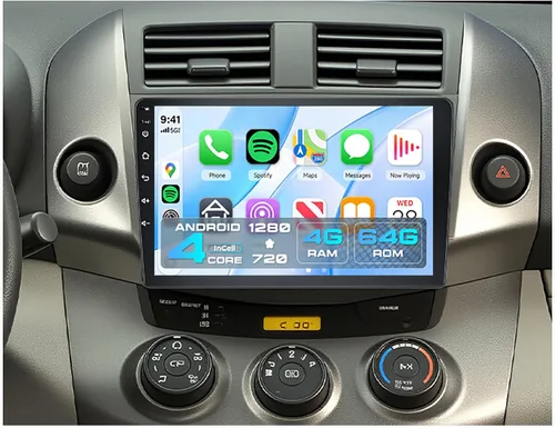 Radio de coche de 8 núcleos 6G+128G para Toyota RAV4 2007-2011, estéreo de coche Rimoody Android con Carplay inalámbrico, Android Auto, Mirror Link,