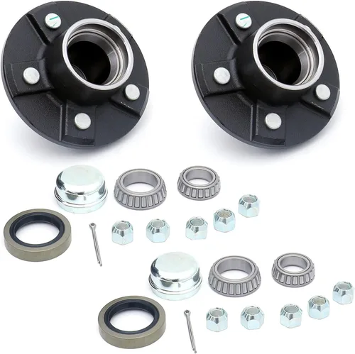 Miniatura 11 de Kit de cubo de remolque, 5 pernos en círculo de 4-1/2 pulgadas, para eje de 2,200 libras, incluye rodamientos de diámetro interior de 1-1/16