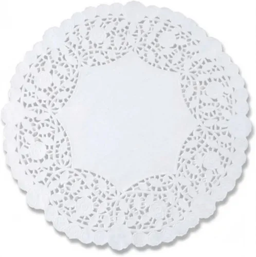100 tapetes de encaje de papel blanco, redondos de 9 pulgadas, gruesos y resistentes, fabricados en Canadá, ideal para servir pasteles y postres,