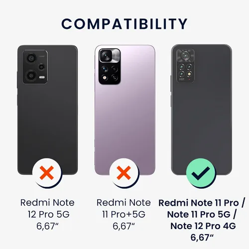 Miniatura 5 de kwmobile Funda de madera real compatible con Xiaomi Redmi Note 11 Pro/Note 11 Pro (5G) / Note 12 Pro (4G), funda de madera dura con parachoques