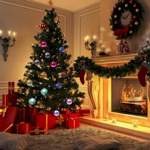 Miniatura 7 de 36 adornos de bolas de Navidad de oro rosa, bolas de Navidad de 1.6 pulgadas, bolas de plástico colgantes decorativas para Navidad, fiestas