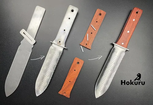 Miniatura 5 de Cuchillo Hori Hori - Herramienta de jardinería para jardinería, excavación, deshierbe, corte, plantación con funda de cuero, hoja de acero