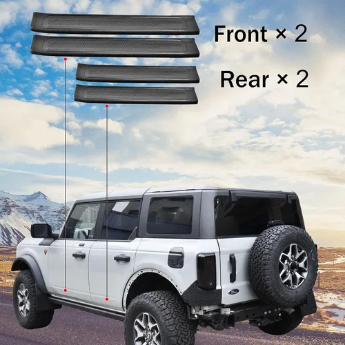 Miniatura 3 de 4 protectores de umbral de puerta para Bronco 2021-2023, protectores de umbral de puerta de elastómero termoplástico antiarañazos para Ford Bronco
