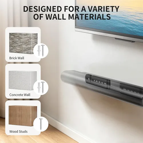 Miniatura 6 de WALI Soporte de barra de sonido para Sonos Arc y Sonos Arc Ultra - Soporte de pared para barra de sonido, diseño minimalista, perfecto para Negro