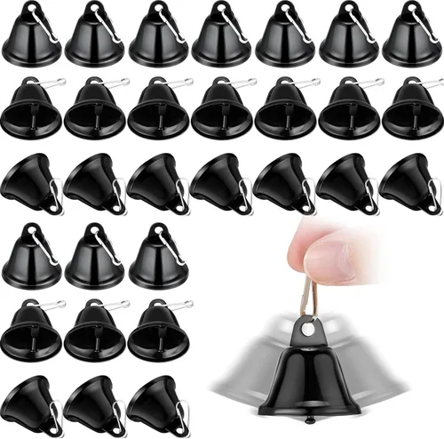 30 Piezas Campanas de Manualidades Campanas Pequeñas de Latón para Manualidades Mini Campanas Vintage con Ganchos de Resorte Pequeñas para Colgar