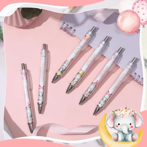 Miniatura 3 de Chuangdi 48 bolígrafos de baby shower, recuerdos de fiesta a granel para invitados, bolígrafos retráctiles, tinta negra, regalos de baby shower