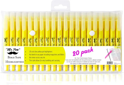 Miniatura 11 de Mr. Pen - Resaltadores de la Biblia de gel que no se corren, amarillo, paquete de 8 Twist-Up Bible Highlighters No Bleed Through, Fast Drying