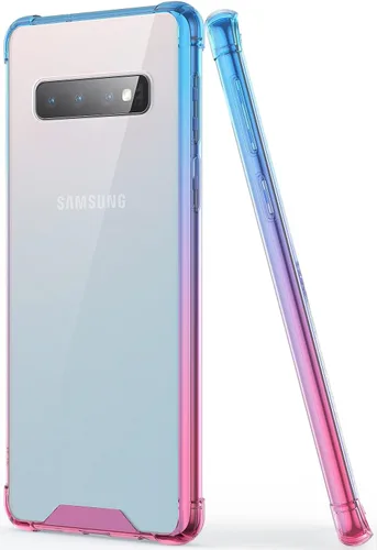 Funda para Galaxy S10 (no Plus), transparente y bonita funda delgada con degradado para teléfono, TPU reforzado, parte trasera de policarbonato