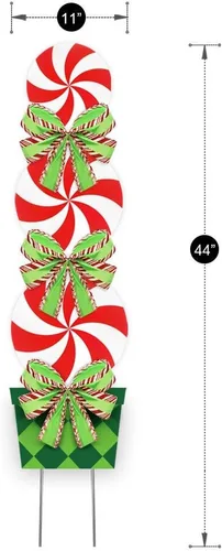 Miniatura 4 de Decoraciones navideñas de caramelo para exteriores, estacas de Navidad de 44 pulgadas, letreros gigantes de decoración navideña para el hogar