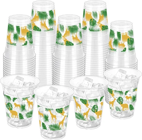 Miniatura 9 de 100 vasos de plástico desechables para fiestas de los 80 de 12 onzas de regreso a los 80, vasos transparentes desechables para discoteca de los 80