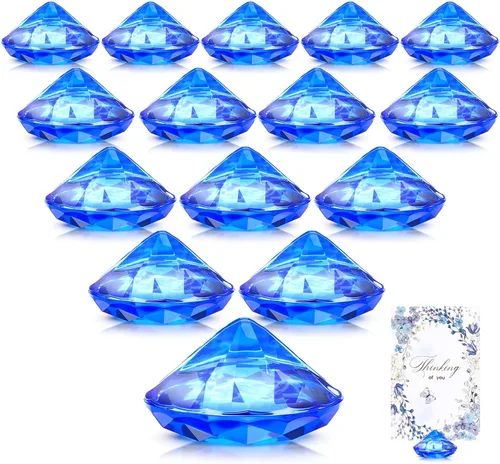 Miniatura 7 de Boao Paquete de 24 tarjeteros de mesa de acrílico con diamantes de cristal, decoración de fiesta de diamantes para bodas, mesa del hogar (rosa)
