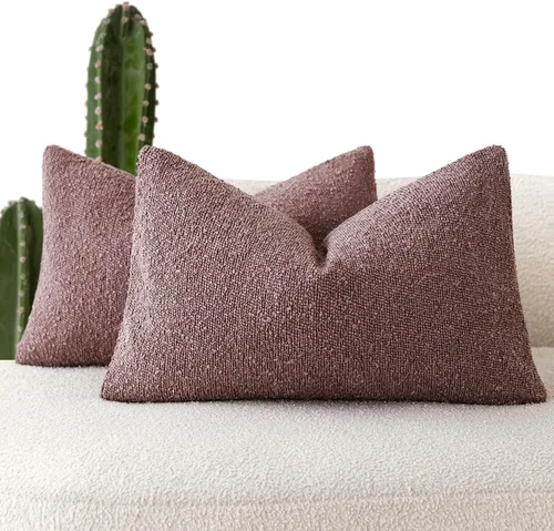 Miniatura 81 de Foindtower - Juego de 2 fundas decorativas de textura de bucle, fundas de almohada acentuadas, fundas de cojín sólidas, neutrales, para sofá, silla