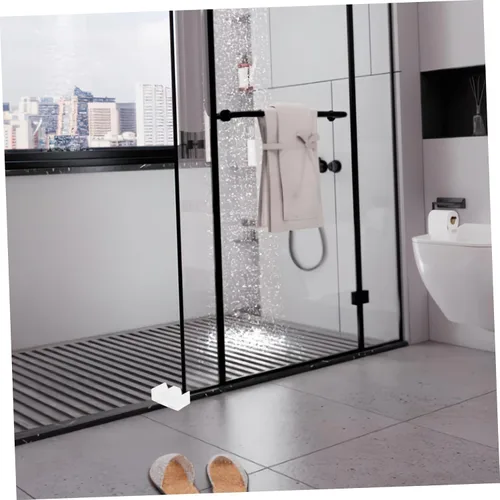 Miniatura 6 de Uonlytech Guía inferior de puerta de ducha deslizante y parachoques Piezas de repuesto para puerta de vidrio de baño, tapón de puerta de ducha