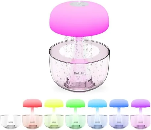 Humidificador de lluvia nube de goteo, difusor de nube de lluvia, luz nocturna de lluvia y goteo, humidificador de hongos con goteo de agua, lámpara