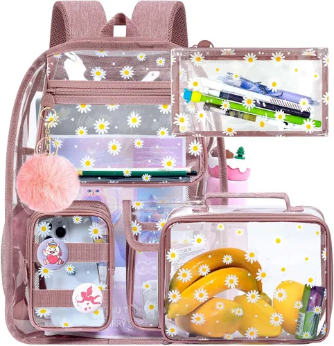 Miniatura 10 de Mochila transparente, resistente bolsa transparente para mujeres y hombres Heavy Duty