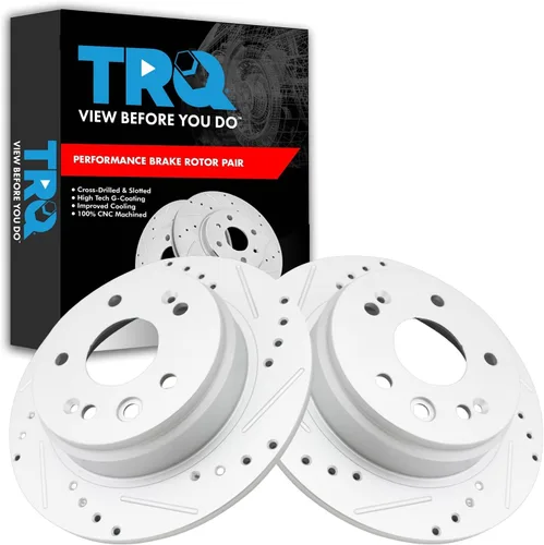 Miniatura 153 de TRQ Juego de rotores de freno de rendimiento trasero con revestimiento G premium compatible con Mazda 6 2014-2021