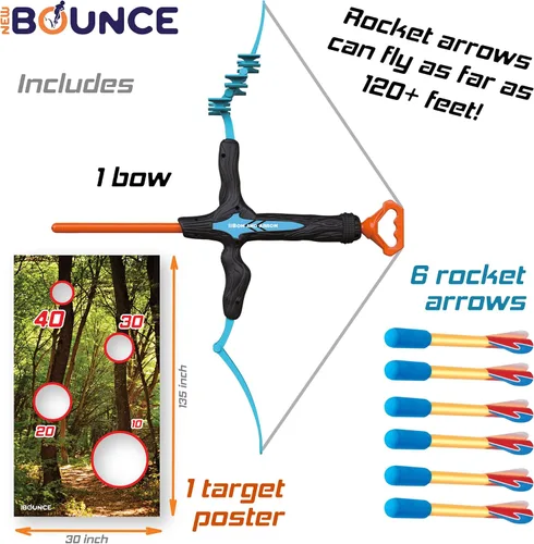 Miniatura 2 de New Bounce Juego de Arco y Flecha para Niños - Juego de Tiro con Arco para Niños Pequeños - Incluye Póster de Diana - Juguetes Geniales para Niños