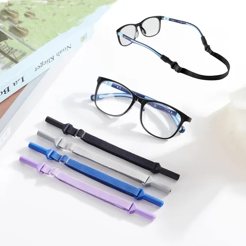 Miniatura 7 de lvvfit Correas para lentes para niños (6.5 a 10 pulgadas), correa ajustable para lentes de sol deportivas, correas de soporte para anteojos