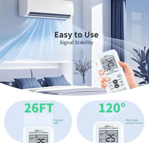 Miniatura 6 de K-1028E - Control remoto universal de repuesto de CA para aire acondicionado Haier/LG/Sharp/Gree/Midea/Hitachi/Panasonic/Bosch/Toshiba/Sanyo, 1000