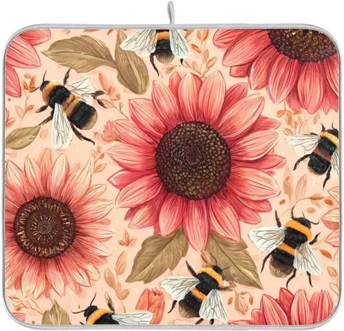 Miniatura 64 de Tapete de secado de platos para encimera de cocina, tapete de secado de platos, tapete escurridor de platos, almohadilla de microfibra absorbente