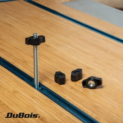 Miniatura 4 de DuBois Paquete de 10 perillas de ala de 1/4 de pulgada y 20 pomos de sujeción roscados para pista en T y accesorios de sierra de mesa, tablero