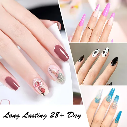 Miniatura 5 de CANNI CC1 - Juego de esmalte de uñas de gel, 30 piezas de 9 ml, colores negro, rosa intenso, verde, amarillo, morado, azul, kit de uñas con secado