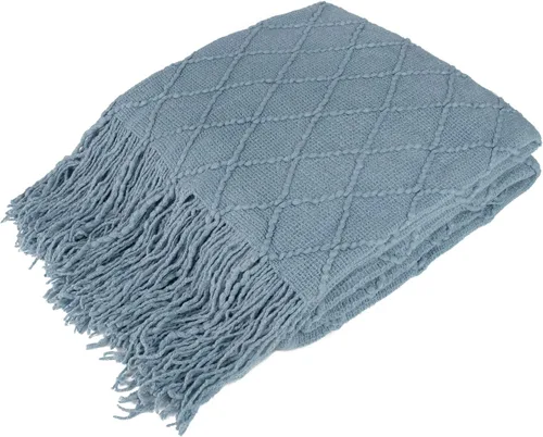 Miniatura 23 de PAVILIA Manta de punto marrón claro para sofá, cama individual, cobija suave de estilo granja para sofá del salón, ligera decorativa para otoño