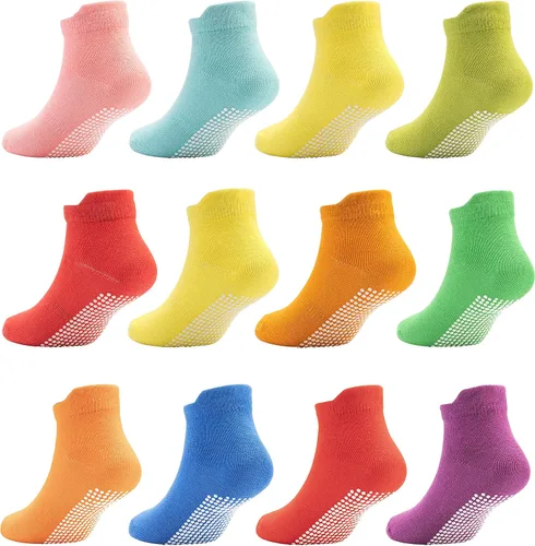 Miniatura 16 de Dicry - Calcetines antideslizantes de tobillo para niños pequeños, con agarre antideslizante para bebés, niños y niñas
