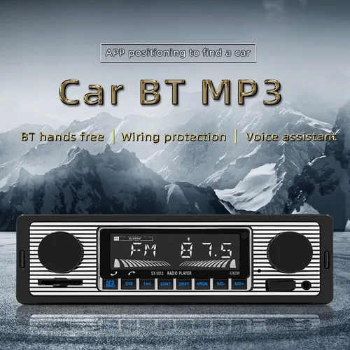 Miniatura 2 de Radio Clásica Single Din para Automóvil con Bluetooth, Receptor de Radio FM Estéreo para Automóvil, Llamadas Manos Libres, Control de Voz