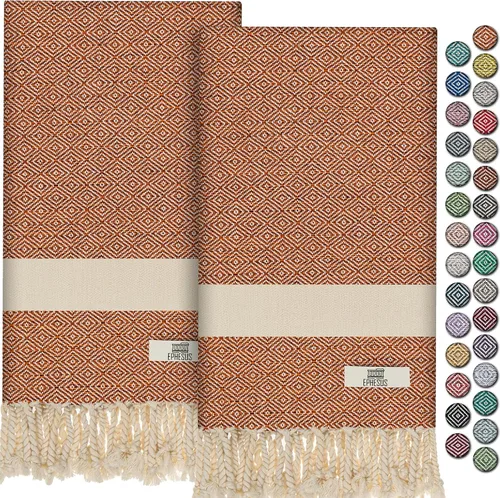 Miniatura 93 de EPHESUS TOWELS Toallas de Mano - Juego de 2 18" x 30" - Toalla de Mano Turca Decorativa para Baño, Cocina, Invitados, Cara, Cabello, Té, Paño